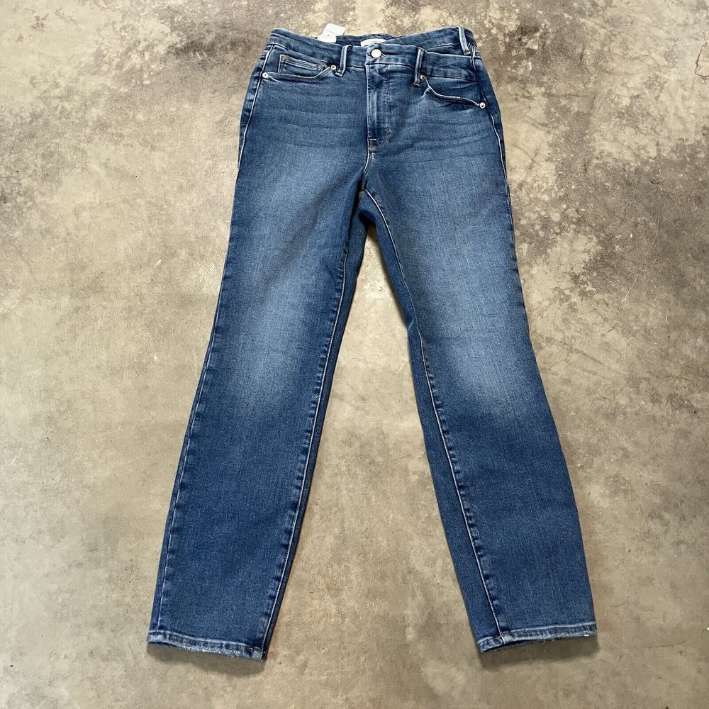 Good American Jeans Womens 6/ 28 Classic Straight Light Compression Denim